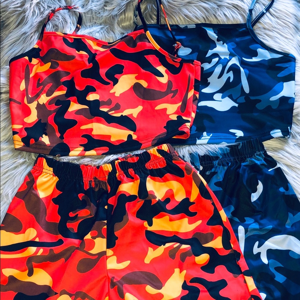 Camo Two Piece Set BLUE